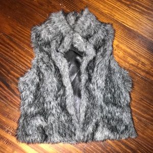 Children’s Black & Gray Faux Fur Vest